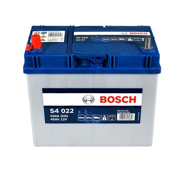 Автомобільний акумулятор BOSCH Asia 45Ah 330A L+ (лівий +) тонка клема B24 (S40 220) 564958891525 фото