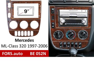Переходная рамка FORS.auto BE 052N для Mercedes Benz ML-Class 320 (9 inch, LHD, wooden) 1997-2006 11725 фото
