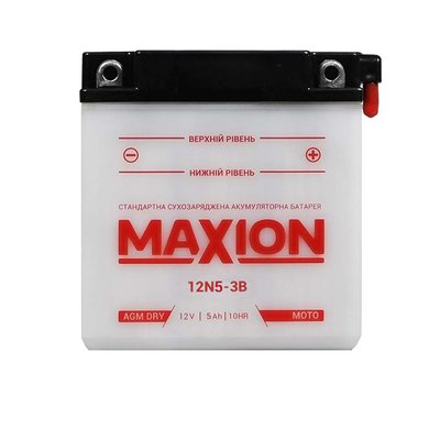 Мото акумулятор MAXION 12V 5A R+ (правий +) 12N 5-3B 564958889146 фото
