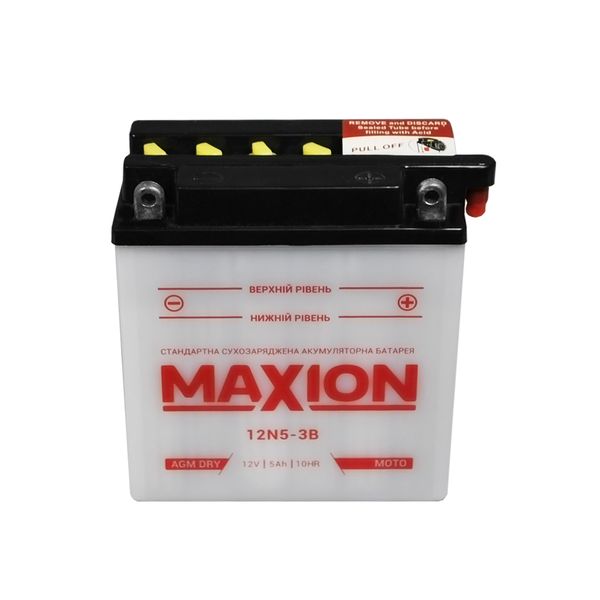 Мото акумулятор MAXION 12V 5A R+ (правий +) 12N 5-3B 564958889146 фото