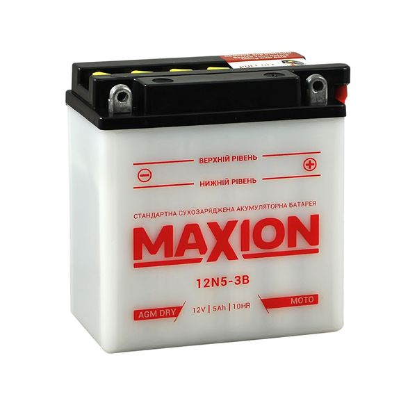 Мото акумулятор MAXION 12V 5A R+ (правый +) 12N 5-3B 564958889146 фото
