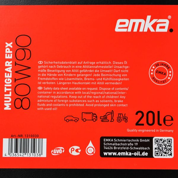 Emka Multigear EPX 80W-90 20L 564958893638 фото