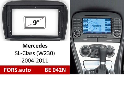 Переходная рамка FORS.auto BE 042N для Mercedes Benz SL-Class (W230) (9 inch, black) 2004-2011 11730 фото