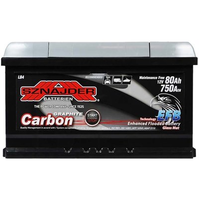 Автомобільний акумулятор SZNAJDER Carbon Start Stop EFB 80Аh 750А R+ (правий +) 580 08 564958887005 фото
