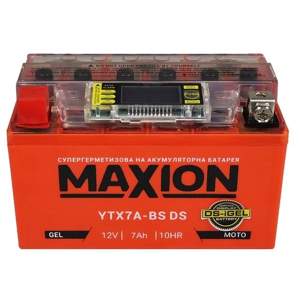 Мото акумулятор MAXION 12V 7A L+ (лівий) YTX 7A-BS DS (DS-iGEL) 564958889113 фото