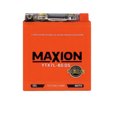 Мото акумулятор MAXION 12V 7A R+ (правый +) YTX 7L-BS DS (DS-iGEL) 564958889186 фото