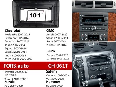 Переходная рамка FORS.auto CH 061T для Chevrolet Cobalt 2005-2010/Equinox 2005-2006/HHR 2006-2011/Malibu 2004-2012 (10.1 inch, black ) 11756 фото