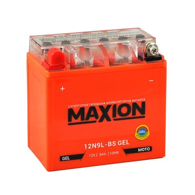 Мото акумулятор MAXION Gel 12V 9A R+ (правий +) 12N 9L-BS 564958889147 фото