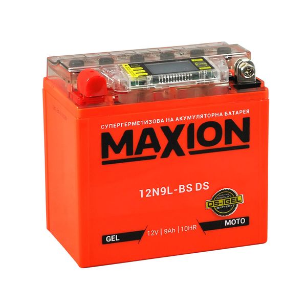 Мото акумулятор MAXION 12V 9A R+ (правий +) 12N 9L-BS DS (DS-iGEL) 564958889182 фото