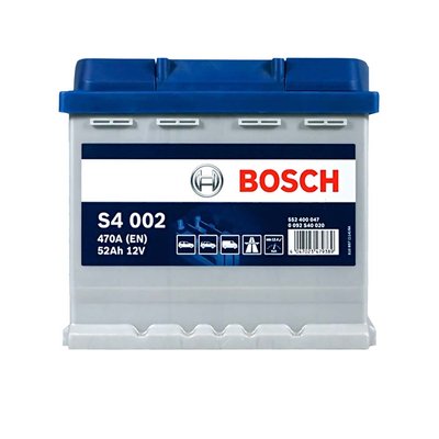 Автомобільний акумулятор BOSCH 52Ah 470A R+ (правий +) (S40 020) 564958891521 фото