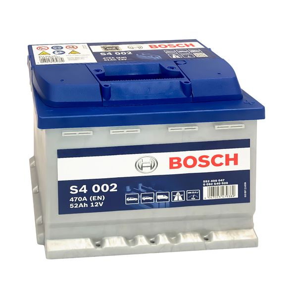 Автомобильный аккумулятор BOSCH 52Ah 470A R+ (правый +) (S40 020) 564958891521 фото