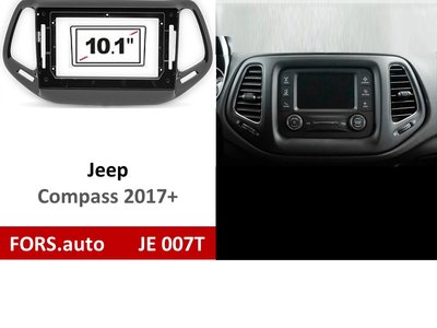 Переходная рамка FORS.auto JE 007T для Jeep Compass (10.1 inch, UV black) 2017+ 11738 фото