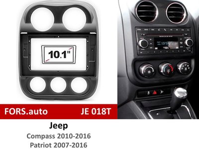 Переходная рамка FORS.auto JE 018T для Jeep Compass 2010-2016/Patriot 2007-2016 (10.1 inch, black) 11740 фото