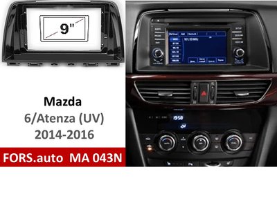 Переходная рамка FORS.auto MA 043N для Mazda 6/Atenza (9 inch, UV black) 2014-2016 11816 фото