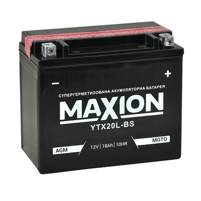 Мото акумулятор MAXION AGM 12V 18A R+ (правый +) YTX 20L-BS 564958889084 фото
