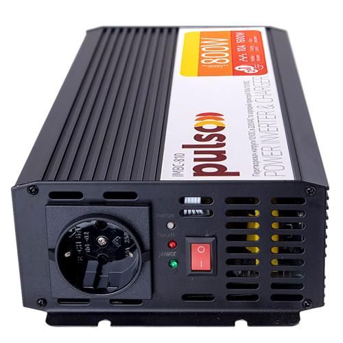 Перетворювач напруги/Зарядн. пристрій PULSO IMBC-810/12V-220V/800W/10A/мод.хвиля/клеми IMBC-810 2в1 фото