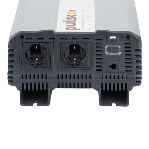 Перетворювач напруги PULSO/ISU-2000/12V-220V/2000W/USB-5VDC2.0A/син.хвиля/клеми ISU-2000 фото