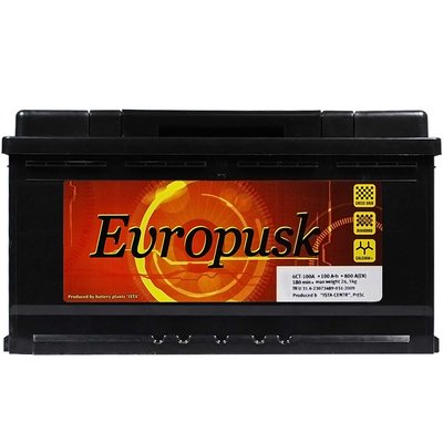 Автомобильный аккумулятор Evropusk 100Аh 800A R+ (правый +) L5 564958894692 фото