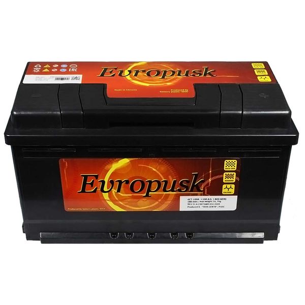 Автомобільний акумулятор Evropusk 100Аh 800A R+ (правий +) L5 564958894692 фото