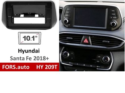 Переходная рамка FORS.auto HY 209T для Hyundai Santa Fe (10.1 inch, black) 2018+ 11892 фото