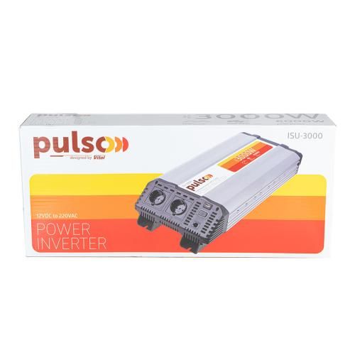 Перетворювач напруги PULSO/ISU-3000/12V-220V/3000W/USB-5VDC2.0A/син.хвиля/клеми ISU-3000 фото