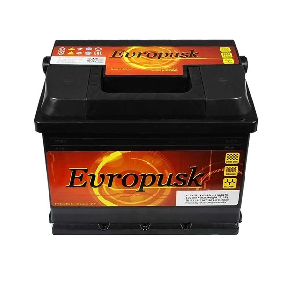 Автомобільний акумулятор Evropusk 60Аh 510A L+ (лівий +) L2 564958894689 фото