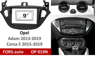 Переходная рамка FORS.auto OP 019N для Opel Adam (9 inch, UV black) 2013-2019 11893 фото