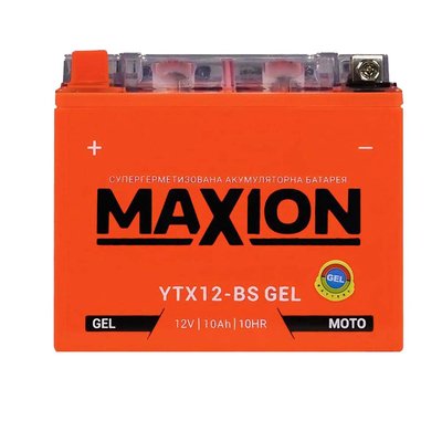 Мото акумулятор MAXION Gel 12V 10A L+ (лівий +) YTX 12-BS 564958889087 фото