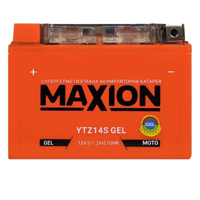 Мото акумулятор MAXION GEL 12V 11,2A L+ (левый +) YTZ 14S 564958894788 фото