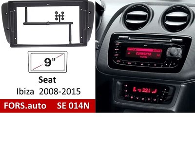 Переходная рамка FORS.auto SE 014N для Seat Ibiza (9 inch, black) 2008-2015 11696 фото