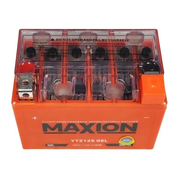 Мото акумулятор MAXION GEL 12V 11A L+ (лівий +) YTZ 12S 564958894787 фото