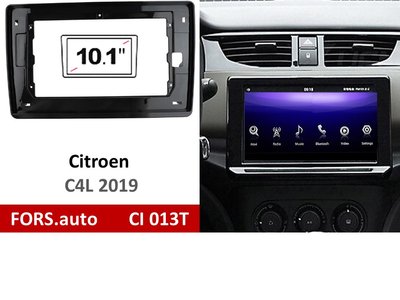 Переходная рамка FORS.auto CI 013T для Citroen C4L (10.1 inch, UV black) 2019 11897 фото
