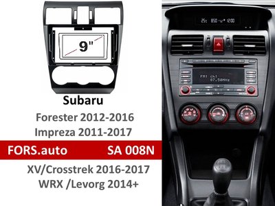 Переходная рамка FORS.auto SA 008N для Subaru Forester 2012-2016/Impreza 2011-2017 (9 inch, black) 11826 фото