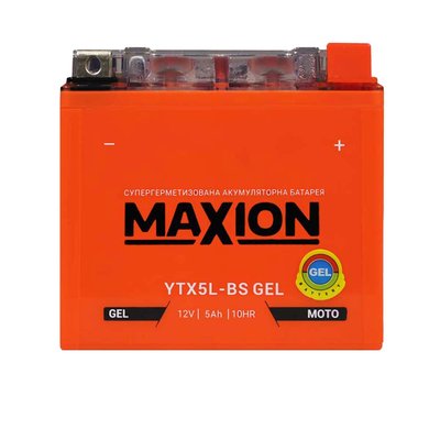 Мото акумулятор MAXION Gel 12V 5A R+ (правый +) YTX 5L-BS 564958889118 фото