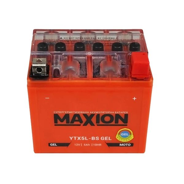 Мото акумулятор MAXION Gel 12V 5A R+ (правий +) YTX 5L-BS 564958889118 фото