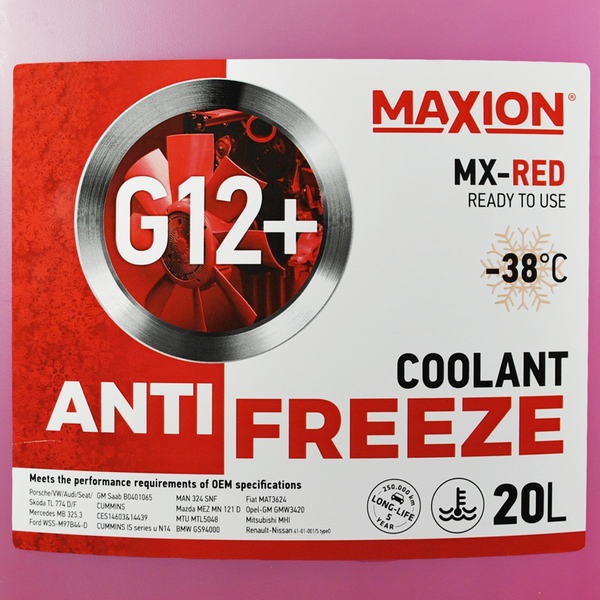 Антифриз MAXION 20L G12+ -38°C RED 564958892515 фото