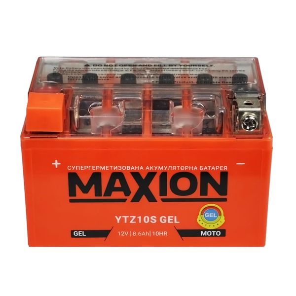Мото акумулятор MAXION GEL 12V, 8,6A L+ (лівий +) YTZ 10S 564958894789 фото