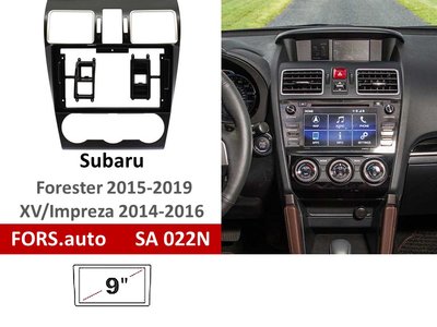Переходная рамка FORS.auto SA 022N для Subaru Forester 2015-2019/XV/Impreza 2014-2016 (9 inch, black) 11829 фото
