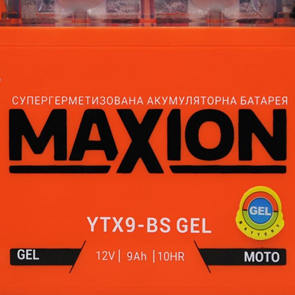 Мото акумулятор MAXION GEL 12V, 9A L+ (лівий +) YTX 9-BS 566125882952 фото