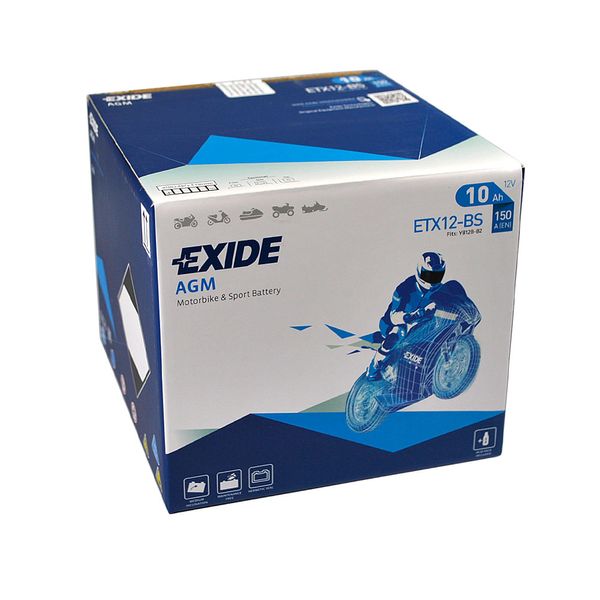 Мото акумулятор EXIDE ETX 12-BS EXIDE (12V, 10A) 566125883049 фото