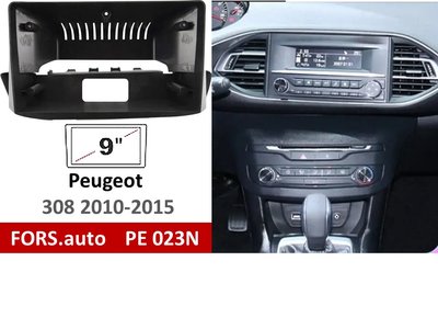 Переходная рамка FORS.auto PE 023N для Peugeot 308 (9 inch, LHD, black) 2010-2015 11908 фото