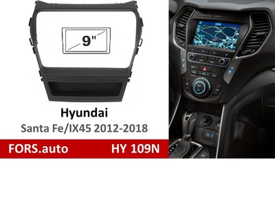 Переходная рамка FORS.auto HY 109N для Hyundai Santa Fe/IX-45 (9 inch, black) 2012-2018 11840 фото