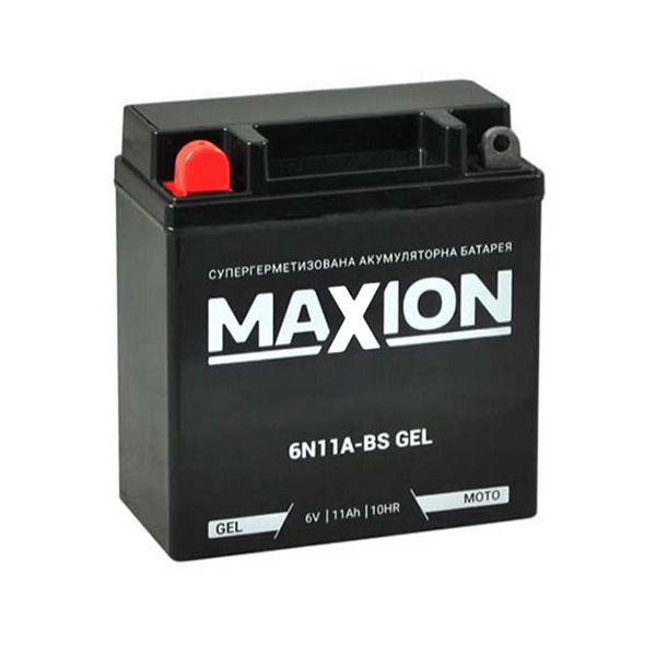 Мото акумулятор MAXION Gel 6V, 11A L+ (лівий +) 11A-BS 564958894763 фото