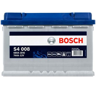 Автомобильный аккумулятор BOSCH 74Ah 680A R+ (правый +) S40 080 566615479248 фото