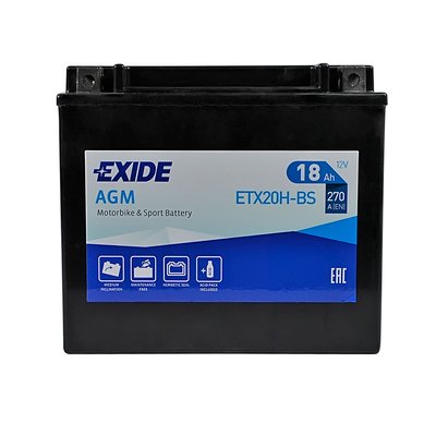 Мото акумулятор EXIDE ETX 20H-BS EXIDE (12V, 18A) 566125883054 фото