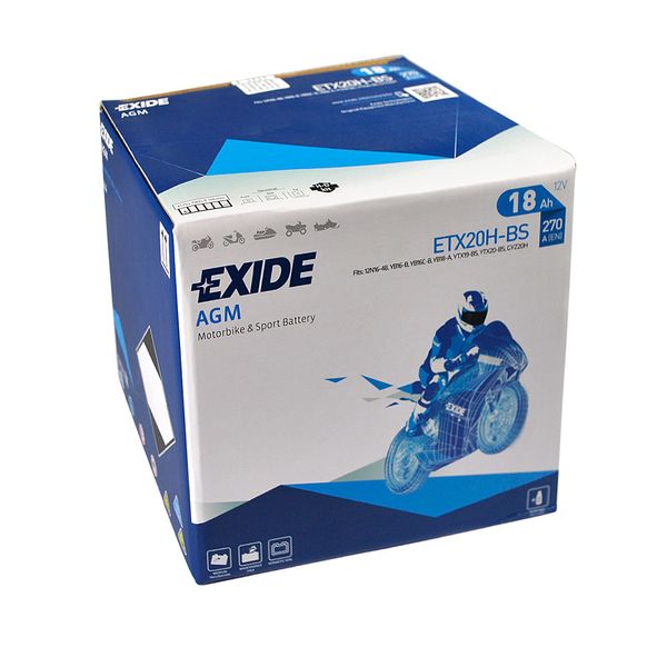 Мото акумулятор EXIDE ETX 20H-BS EXIDE (12V, 18A) 566125883054 фото