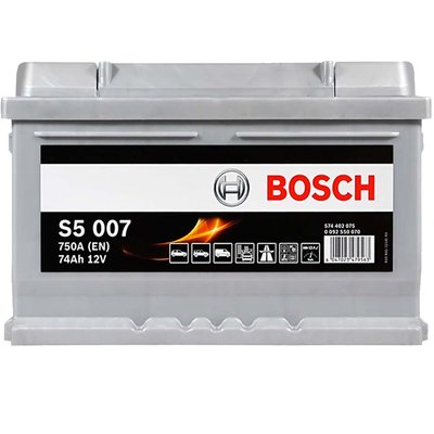Автомобильный аккумулятор BOSCH 74Ah 750A R+ (правый +) S50 070 566615479249 фото