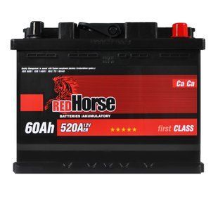 Автомобильный аккумулятор RED HORSE (555 80) (L2) 60Ah 520A R+ 566125885394 фото