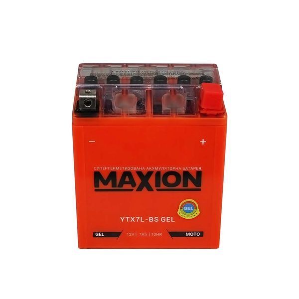 Мото акумулятор MAXION Gel 12V 7A R+ (правий +) YTX 7L-BS 564958889085 фото