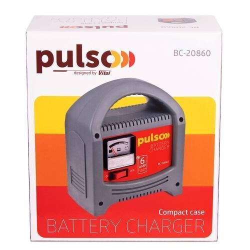 Зарядний пристрій PULSO BC-20860 12V/6A/20-80AHR/стрілковий індикатор 50165 фото